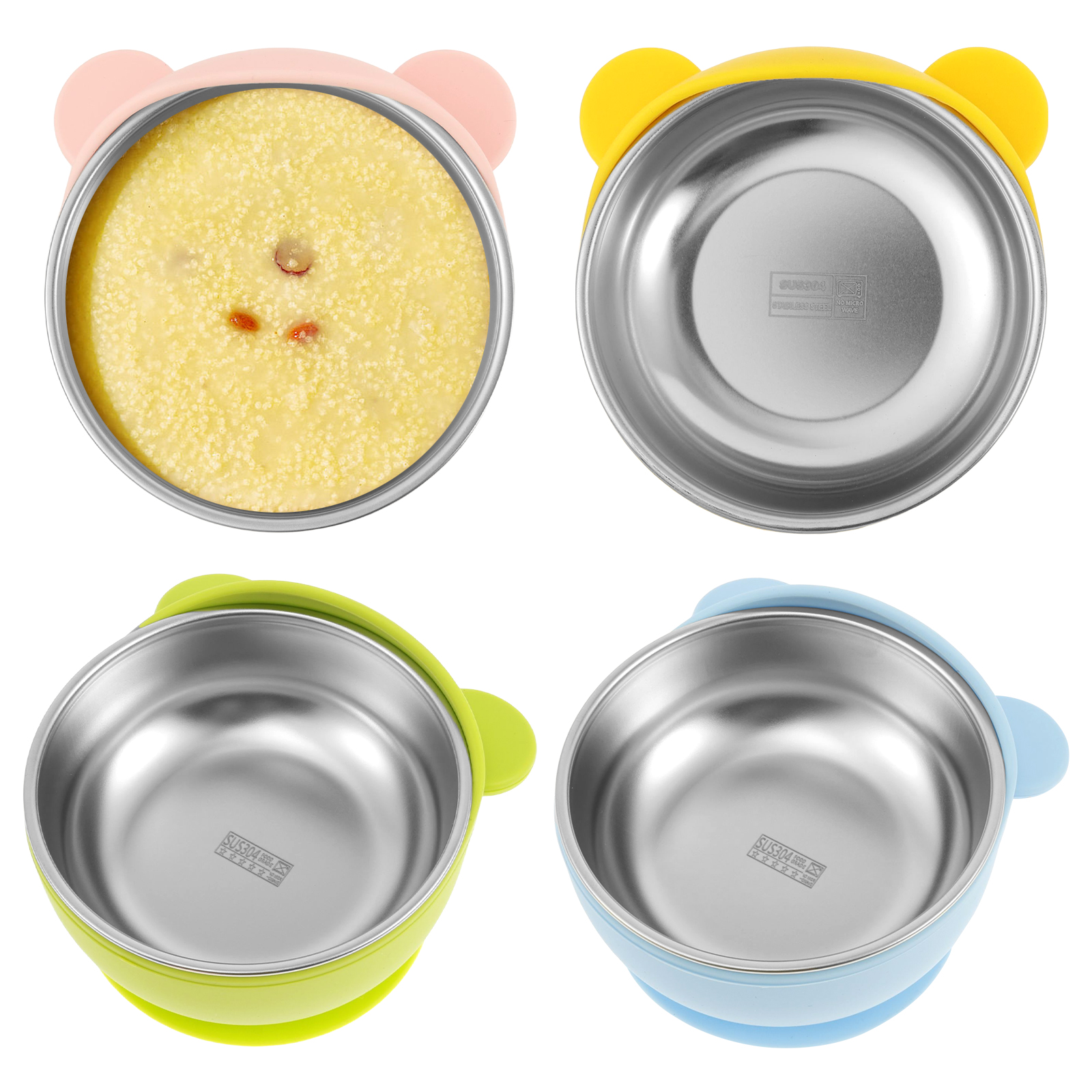 Snack Cup Toddler - 4 Pcs Baby Bowl Stainless Steel