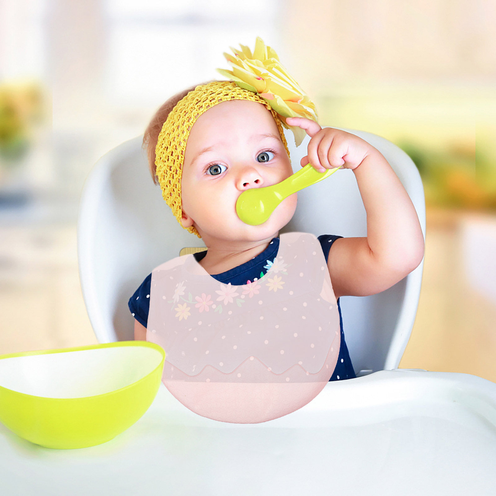 Dry Food Baby - Baby Silicone Bib for Feeding Toddlers