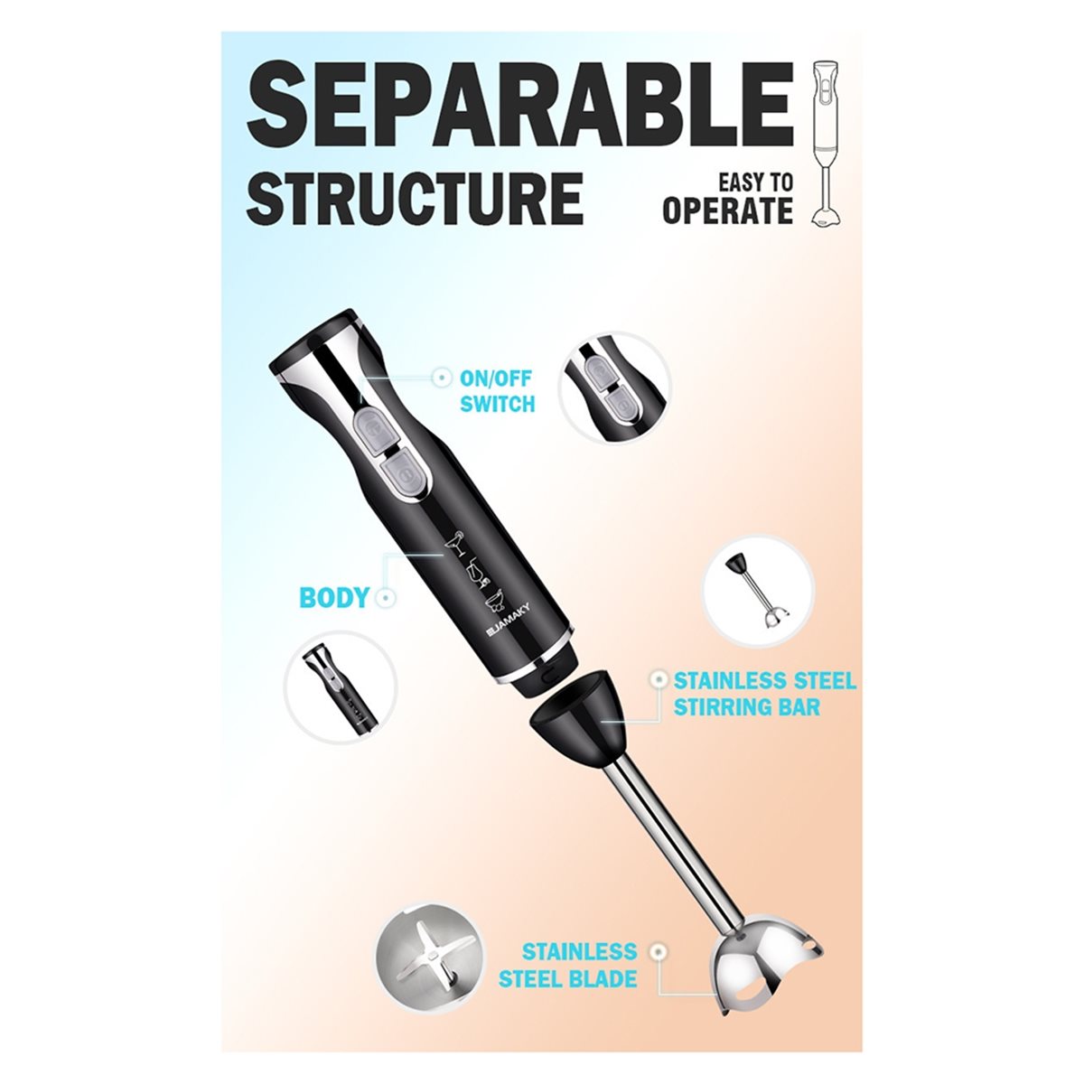 Baby Food With Meat - Home Portable Handheld Cooking Stick 400W