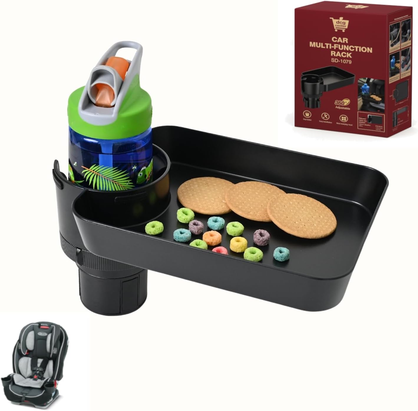 Snack Cup Toddler - Kids Car Seat Tray with Adjustable