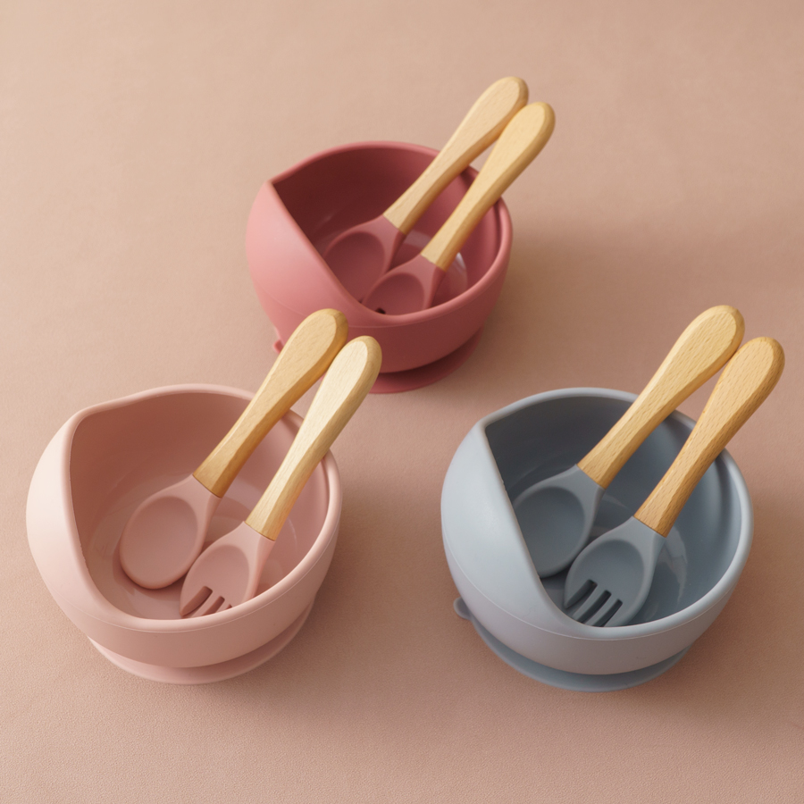 3PCS Baby Silicone Dinner Set  - Baby Food Dinner บทวิจารณ์และราคา