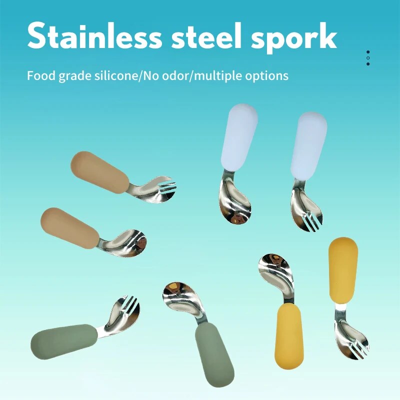 Baby Spoon Fork Set 316 Stainl - Baby Food Quantity บทวิจารณ์และราคา