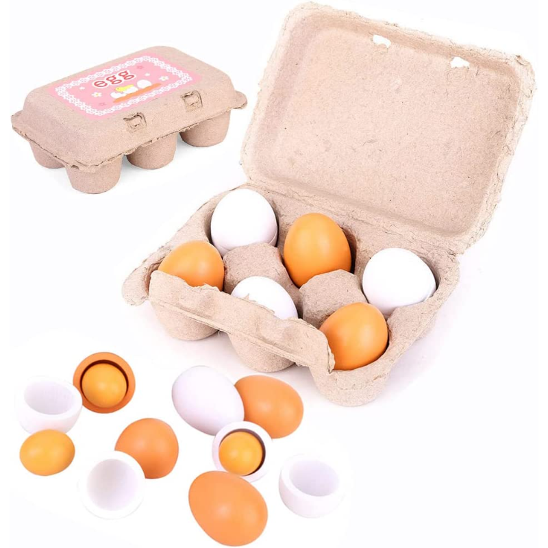6Pcs Wooden Eggs Toy Kids Kitc - Baby Food Quantity บทวิจารณ์และราคา
