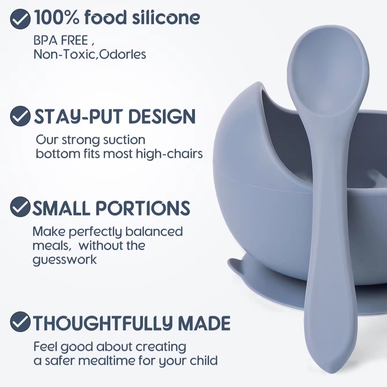 2PC Silicone Sucker Bowl Feedi - Baby Food Dinner บทวิจารณ์และราคา