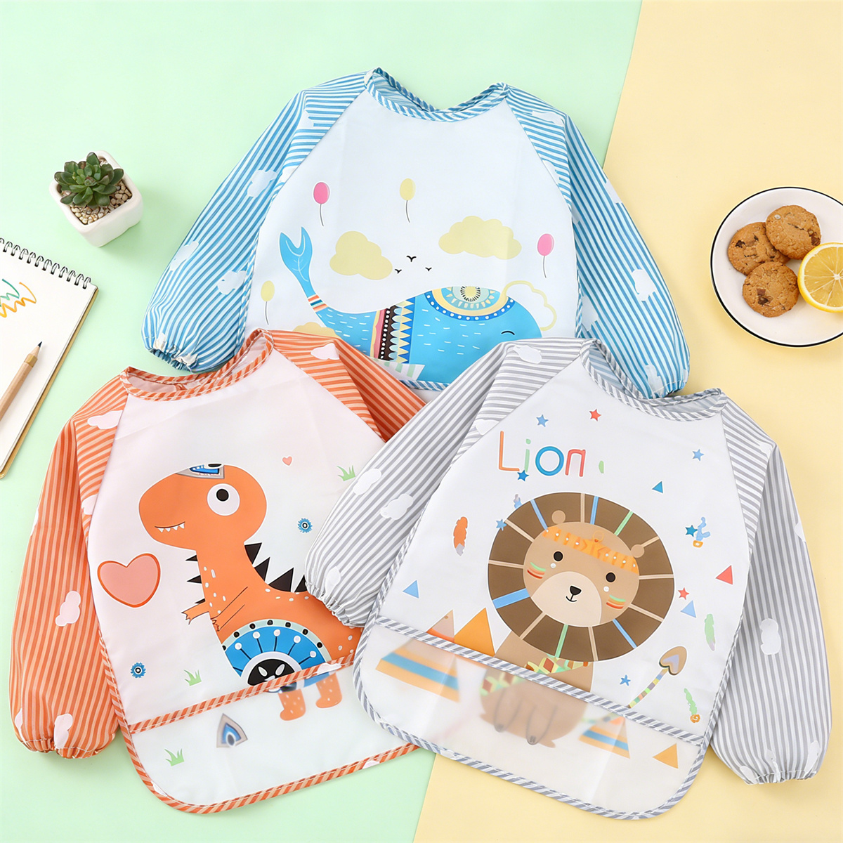 2pcs Waterproof Full Sleeve Ba - Baby Food Quantity บทวิจารณ์และราคา