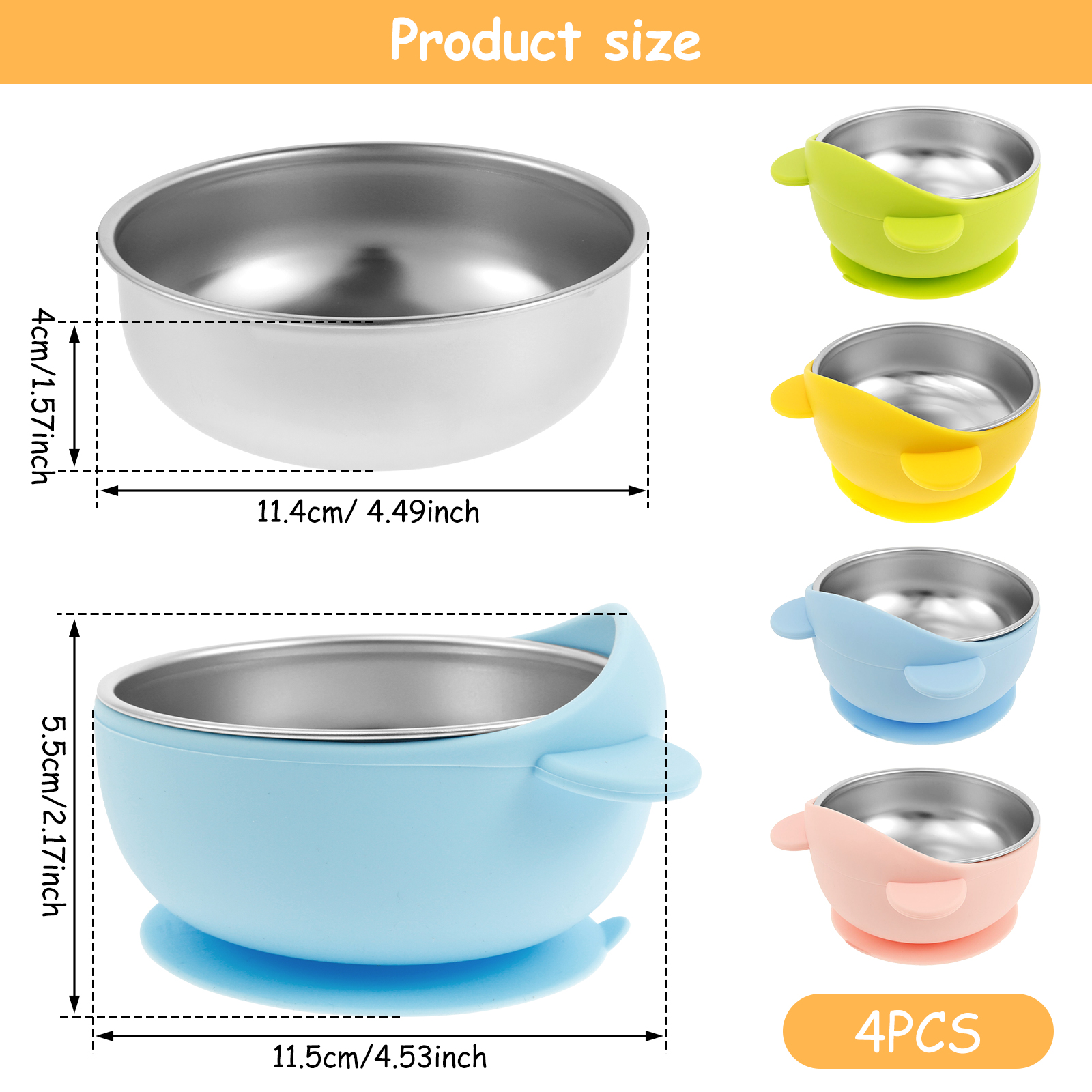 4 Pcs Baby Bowl Stainless Stee - Snack Cup Toddler บทวิจารณ์และราคา