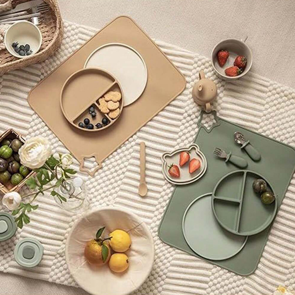 1PCS Simple Silicone Placemat  - Baby Food Restaurant บทวิจารณ์และราคา