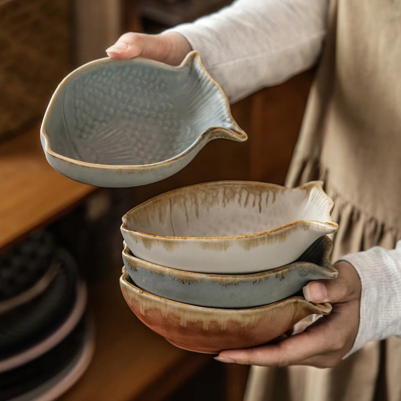Creative Fish Shape Ceramic Bo - Baby Food Restaurant บทวิจารณ์และราคา