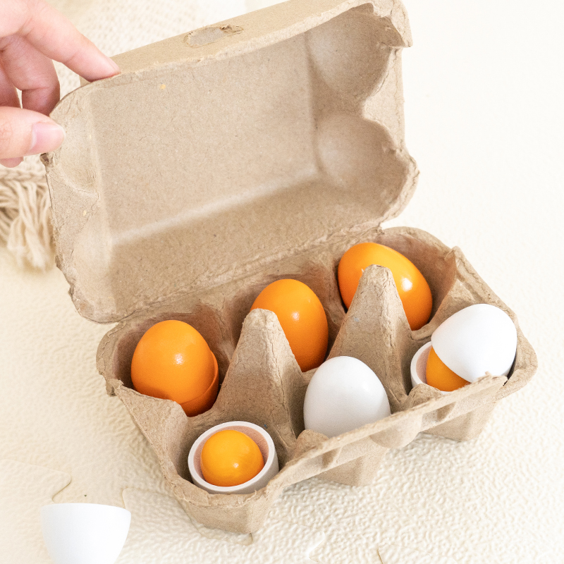 6pcs Wooden Eggs Toy Egg Kitch - Baby Food Under 1 Year บทวิจารณ์และราคา