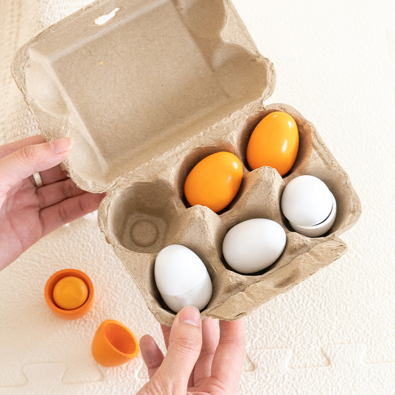 6pcs Wooden Eggs Toy Egg Kitch - Baby Food Under 1 Year บทวิจารณ์และราคา