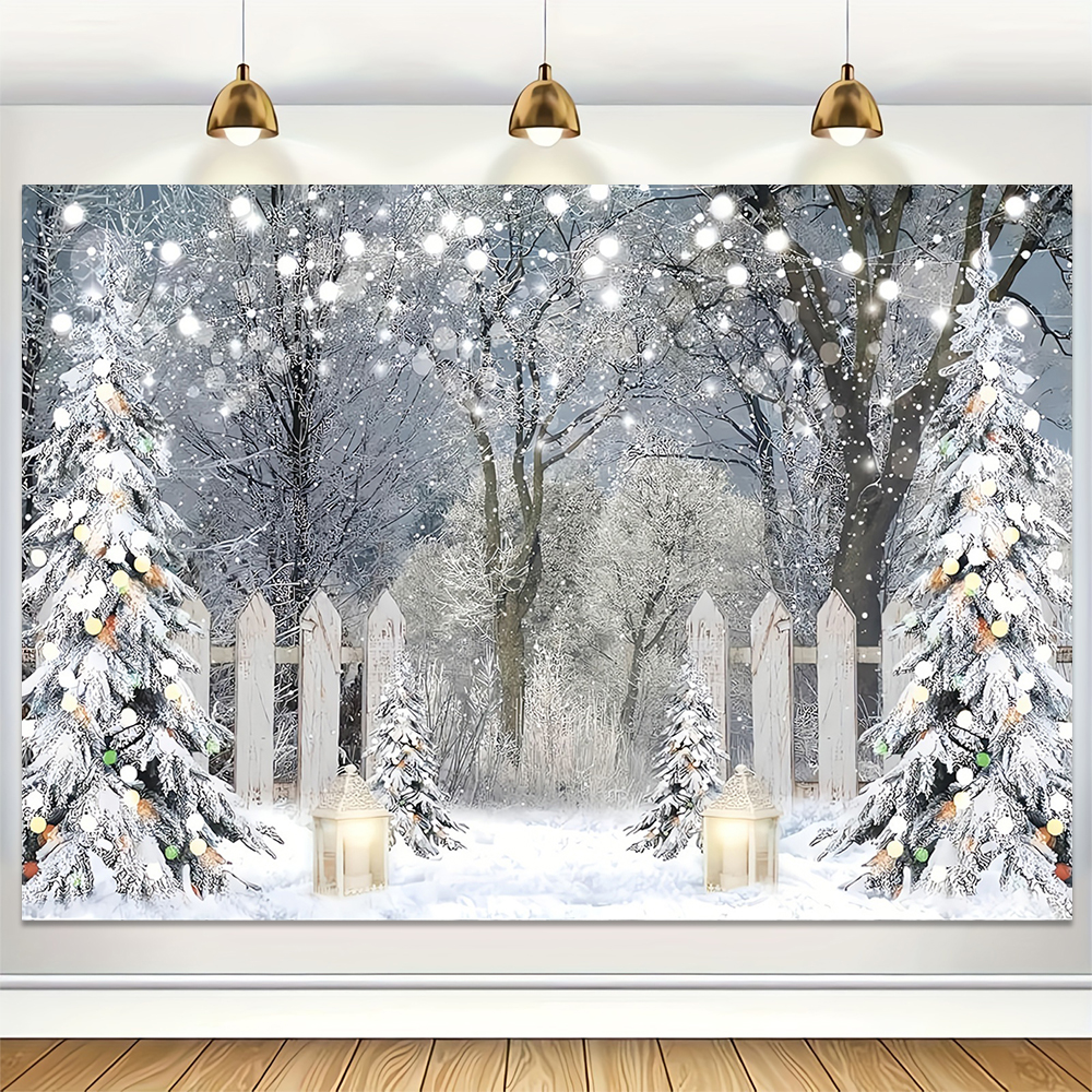 Winter Snow Scenery Backdrop X - Baby Xmas Food บทวิจารณ์และราคา