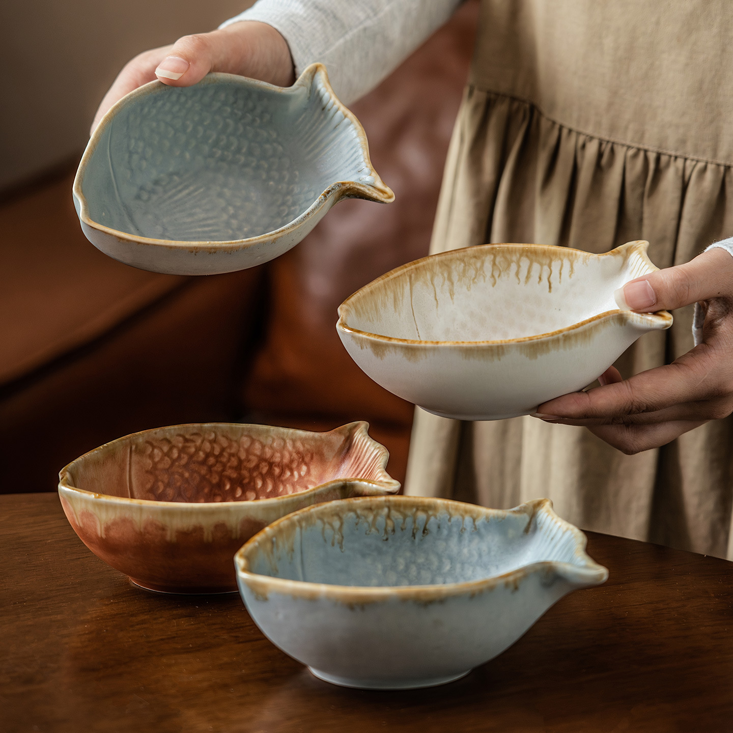 Creative Fish Shape Ceramic Bo - Baby Food Restaurant บทวิจารณ์และราคา