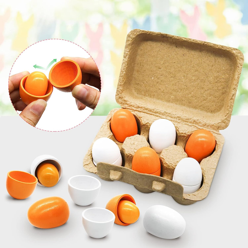 6Pcs Wooden Eggs Toy Egg Kitch - Baby Food Quantity บทวิจารณ์และราคา