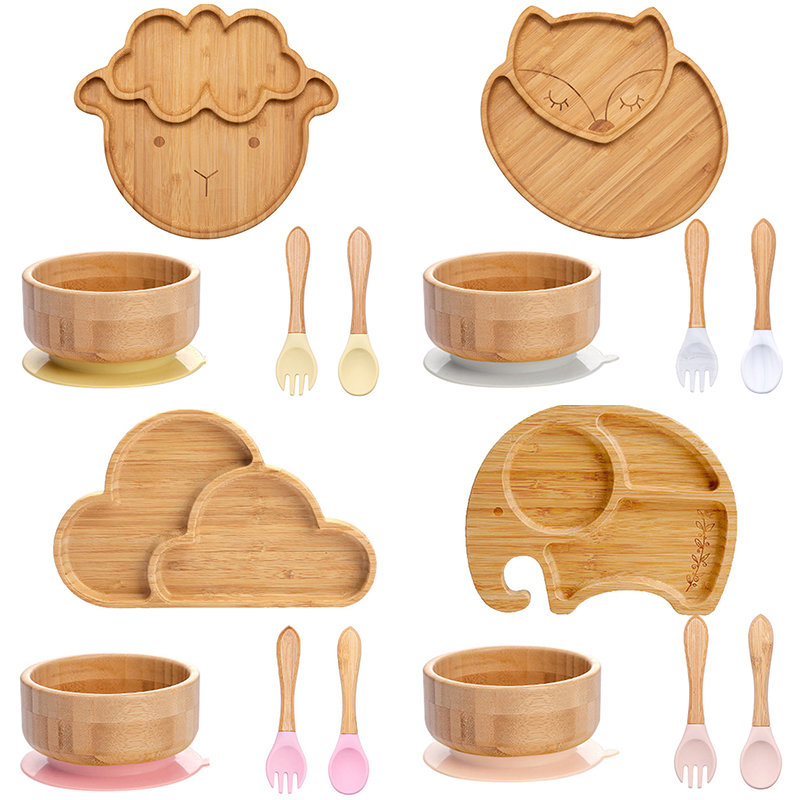 4pcs Children's Tableware Suct - Baby Food Dinner บทวิจารณ์และราคา