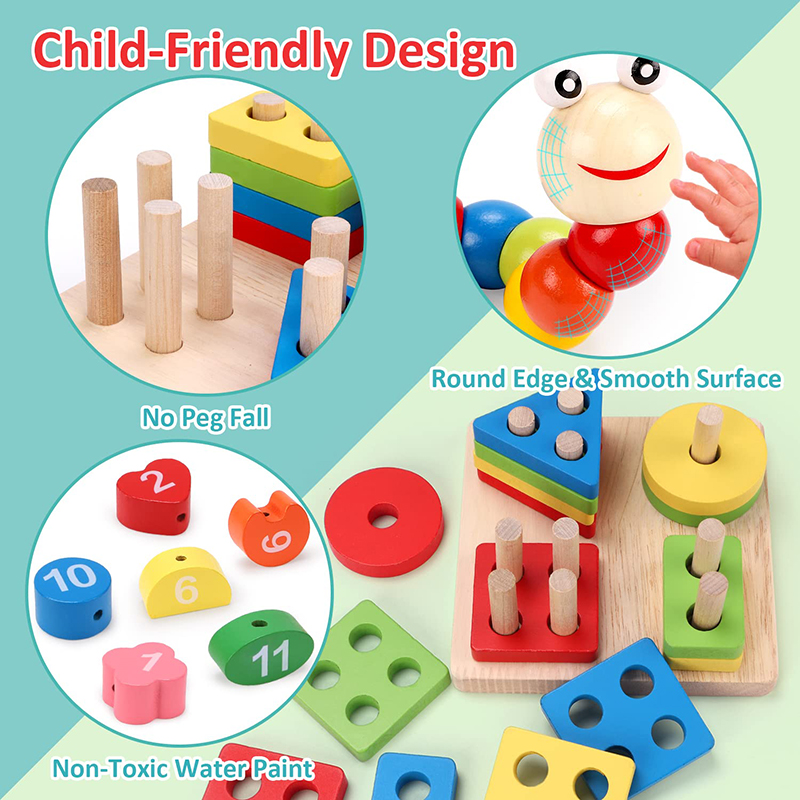 5-6pcs/set Montessori Wooden T - Baby Food Quantity บทวิจารณ์และราคา