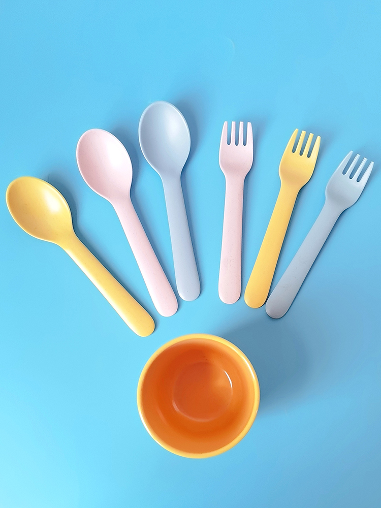 Bamboo Fiber Fork Spoon Baby A - Baby Food Restaurant บทวิจารณ์และราคา
