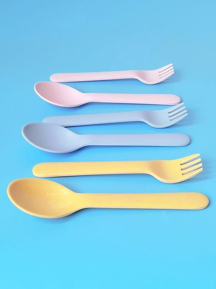 Bamboo Fiber Fork Spoon Baby A - Baby Food Restaurant บทวิจารณ์และราคา