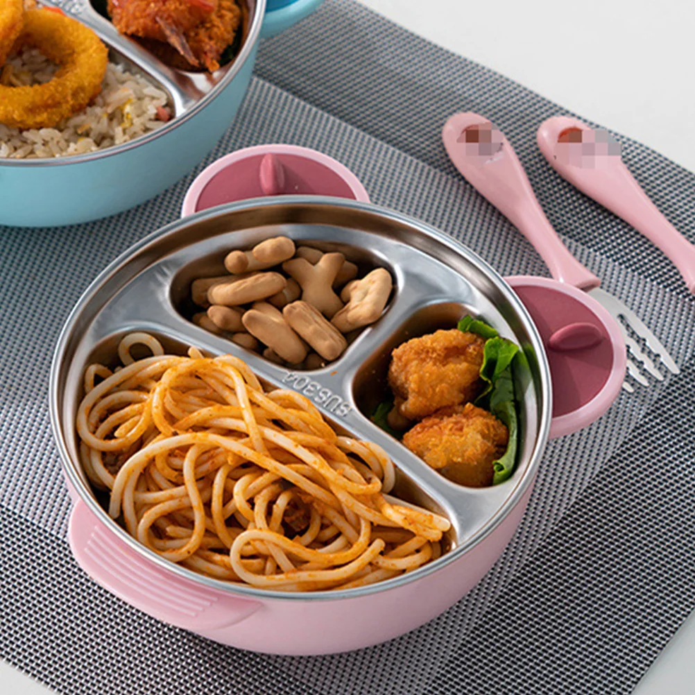 Stainless Steel Dinner Plate B - Baby Food Dinner บทวิจารณ์และราคา