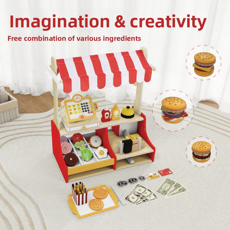 Children Toy Puzzle Wood Hambu - Baby Food Restaurant บทวิจารณ์และราคา